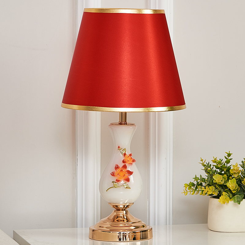 Modern Table Lamp Bedrooms Home Cozy Romantic Wedding bed Headlights Three-colour light-changing plug-in electric glass bed head cabinet light-Taobao