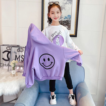 Net red female childrens clothing autumn sports suit 2021 new spring and autumn childrens womens thin girl clothes