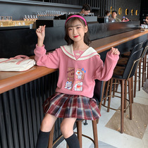 Girl jk uniform female child skirt children pleated skirt dress Net red autumn suit new autumn suit College