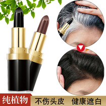 Disposable hair dye pen to cover white hair artifact Lipstick type pure plant hair dye pen brown and black hair dye wholesale
