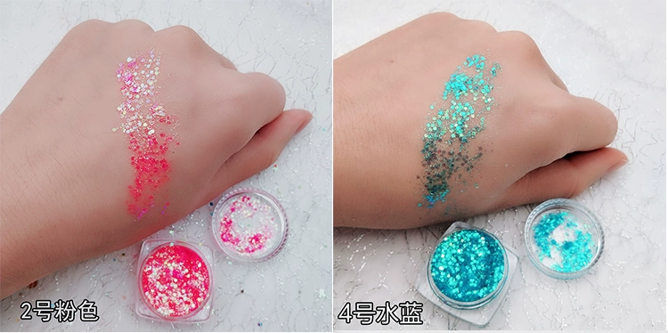 9,9 包邮 Sequin gel kem trang điểm cô dâu đám cưới flash long lanh bóng mắt lưới mặt đỏ nhãn dán trang điểm mắt - Bóng mắt