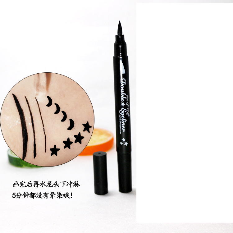 Đúp đánh đầu con dấu bút kẻ mắt màu đen hoa sao trăng hình trái tim không thấm nước không nở bên trong mắt dòng bút kẻ mắt merzy