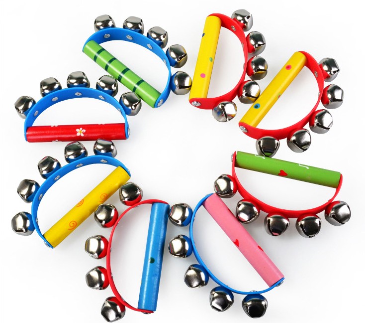Chuông tay hình bán nguyệt bằng gỗ cho bé mẫu giáo nhạc chuông Bell Bell Orff nhạc cụ da đầy màu sắc năm chuông - Đồ chơi nhạc cụ cho trẻ em đàn organ cho bé