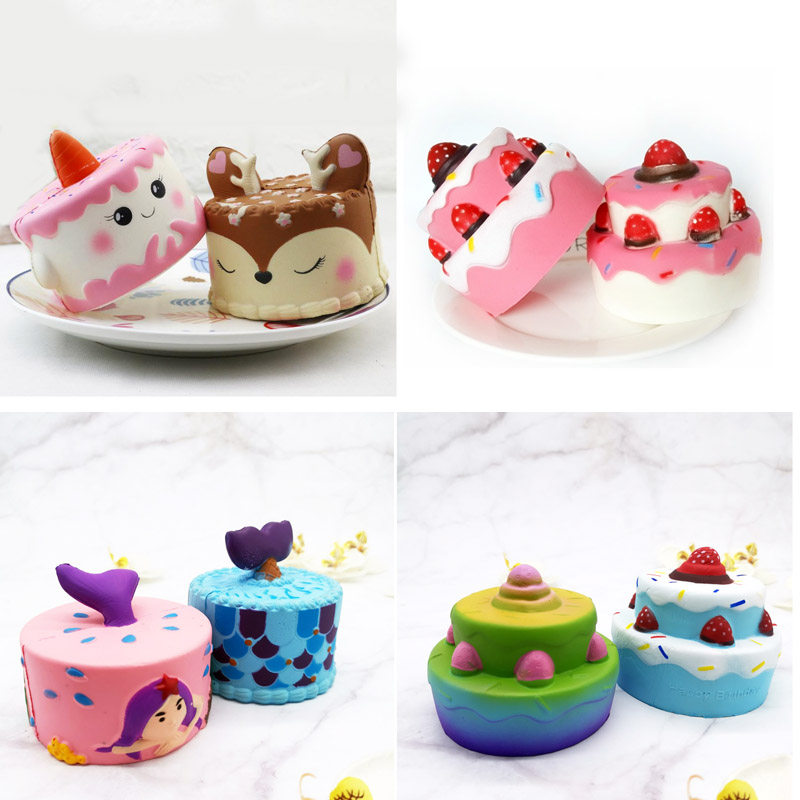 squishy slow rebound pu three-layer simulation cake bread food photography props children early education Puzzle Toys