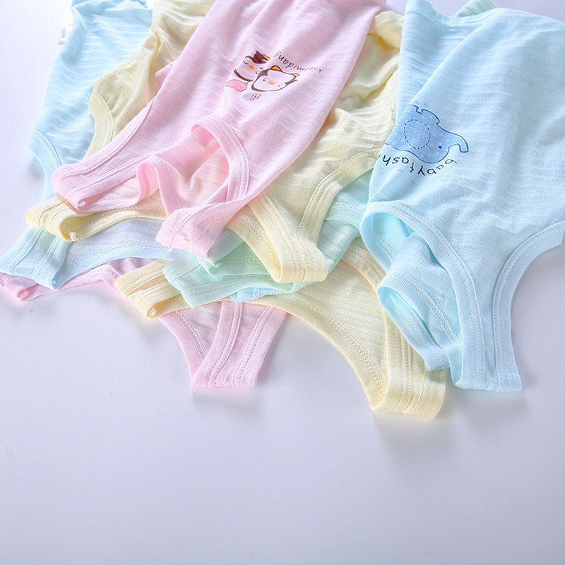Children's vest summer thin bamboo cotton boys and girls baby sleeveless bottom coat baby belly belly belly