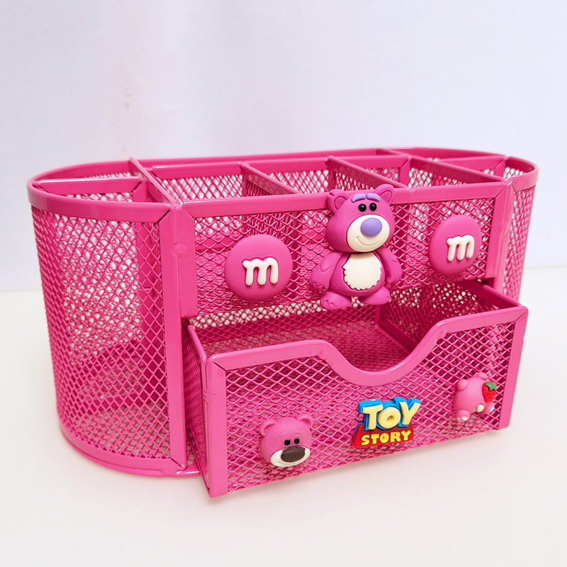 Children's pen pen large capacity desktop container box students girl strawberry bear Otman boy cute cartoon barrel