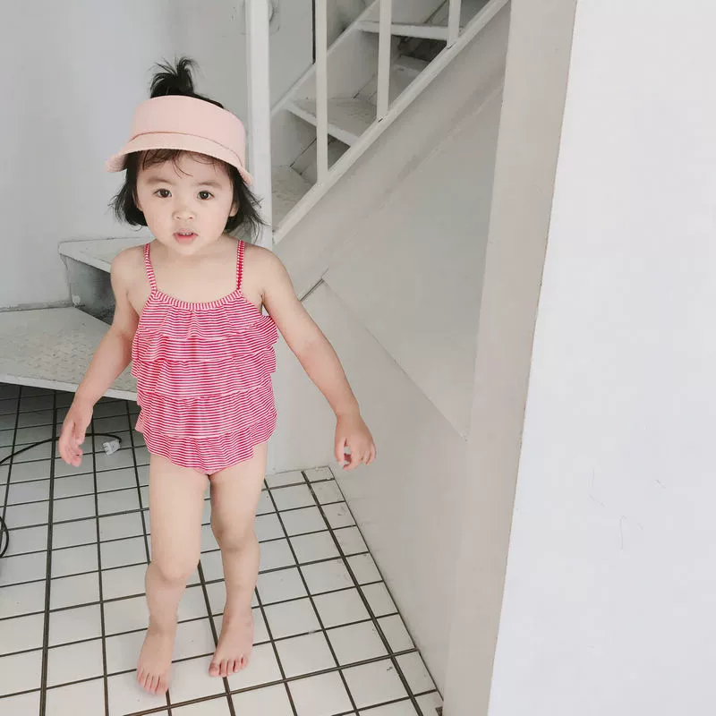 Đồ bơi mới cho bé gái 2019 INS bé gái lớn trẻ em sọc sọc áo tắm một mảnh áo tắm cho bé