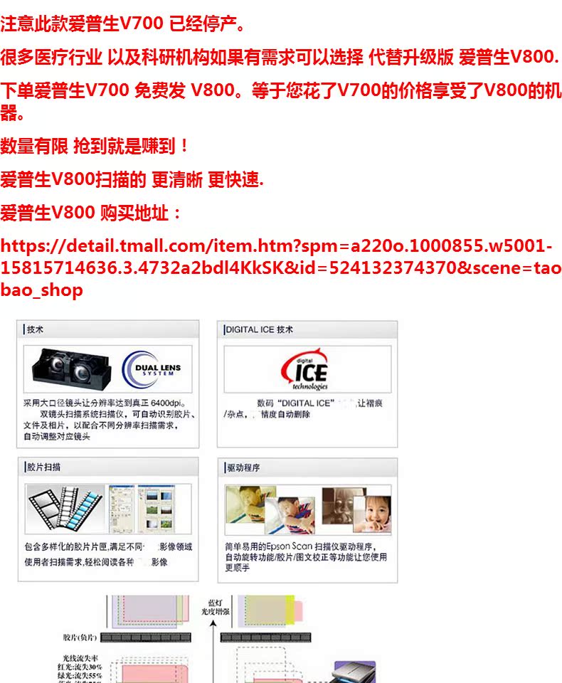 Ảnh Epson Epson V700 Ảnh chuyên nghiệp Phim ảnh tiêu cực Máy quét vật lý