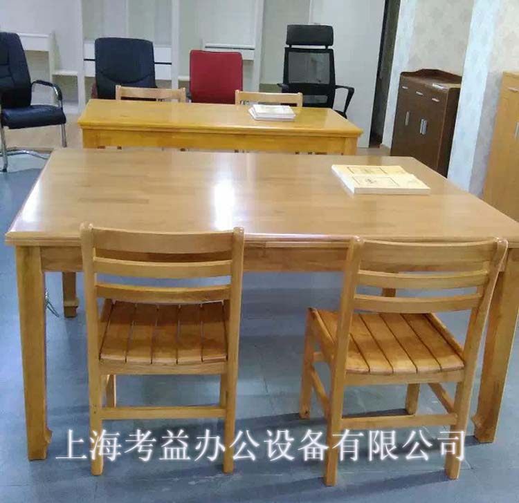 Solid wood reading table look desk wooden wood library reading room table chairs steel frame conference table reading table customization