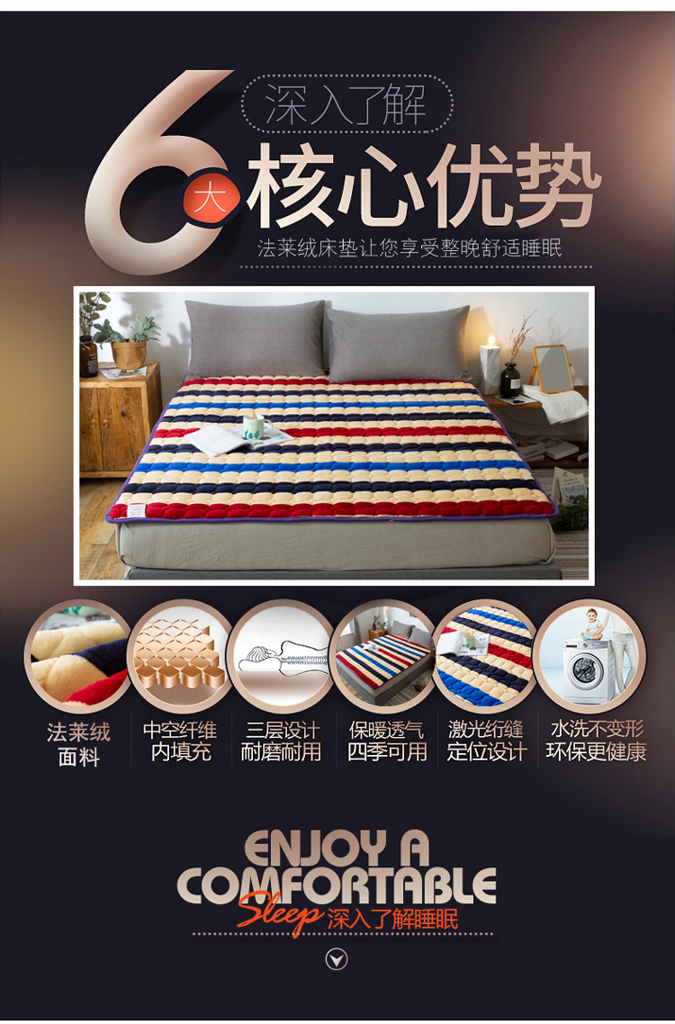 2m giường đôi nệm 1,5m nhà flannel nệm tatami nệm ký túc xá 1,8 m 0.9m - Nệm nệm memory foam