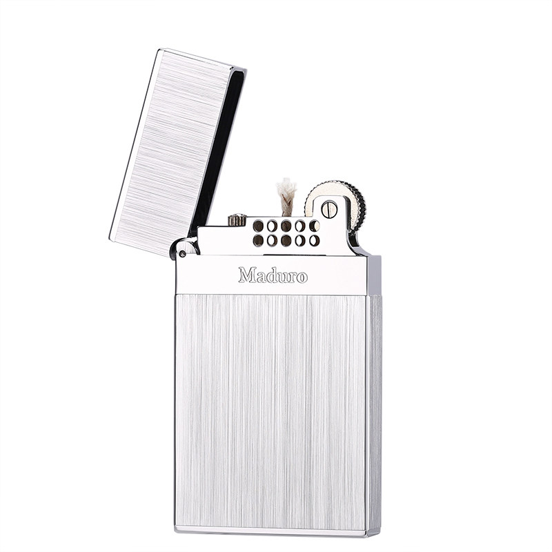 Maduro Longsheng lighter kerosene personality creative pure copper steel sound crisp ultra-thin lighter Men's gift customization
