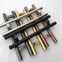 With frame glass door corner feet handle rose gold black titanium gold horseshoe feet white steel push ramen wood door stainless steel handle