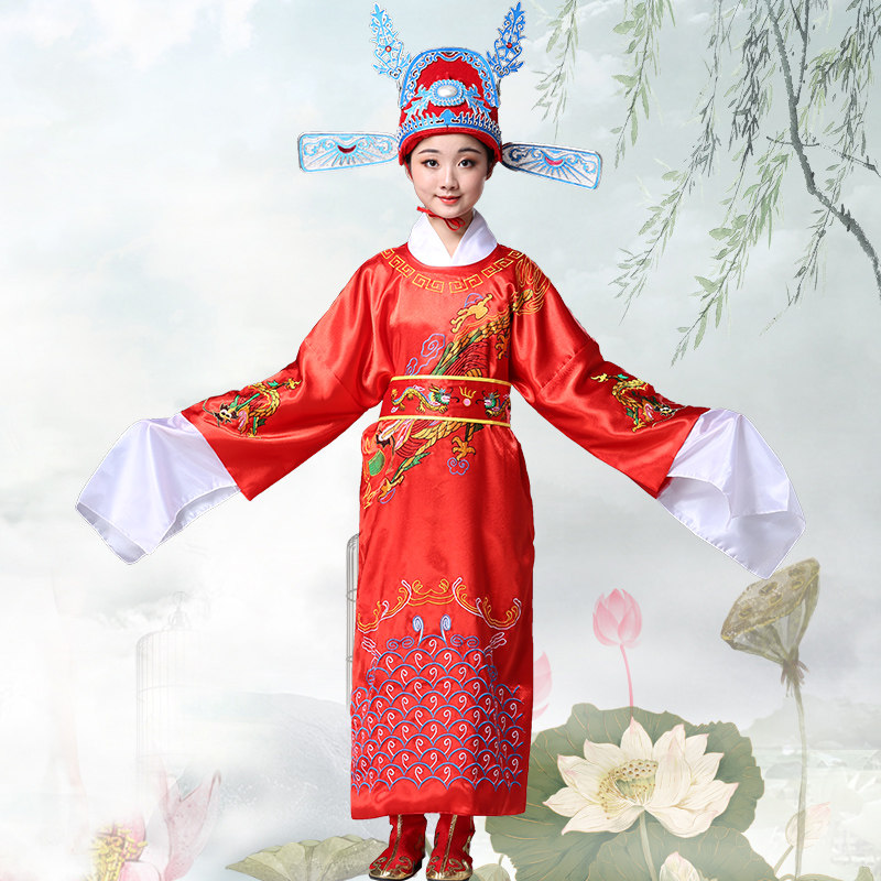 Children Peking Opera Costume China Wind Female son-in-law Mahuangmei Opera-shaped Yuan Costume Opera Seven Pints of Sesame Official Treasure Ancient Clothes
