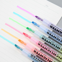 STA STA double-headed pen type fluorescent marker pen Students use candy color to draw focus marker pen light oblique head