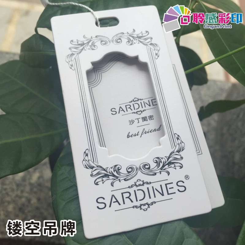 Packaging cardboard custom high-grade hot gold and silver UV tag Underwear hanging cardboard product trademark price label custom