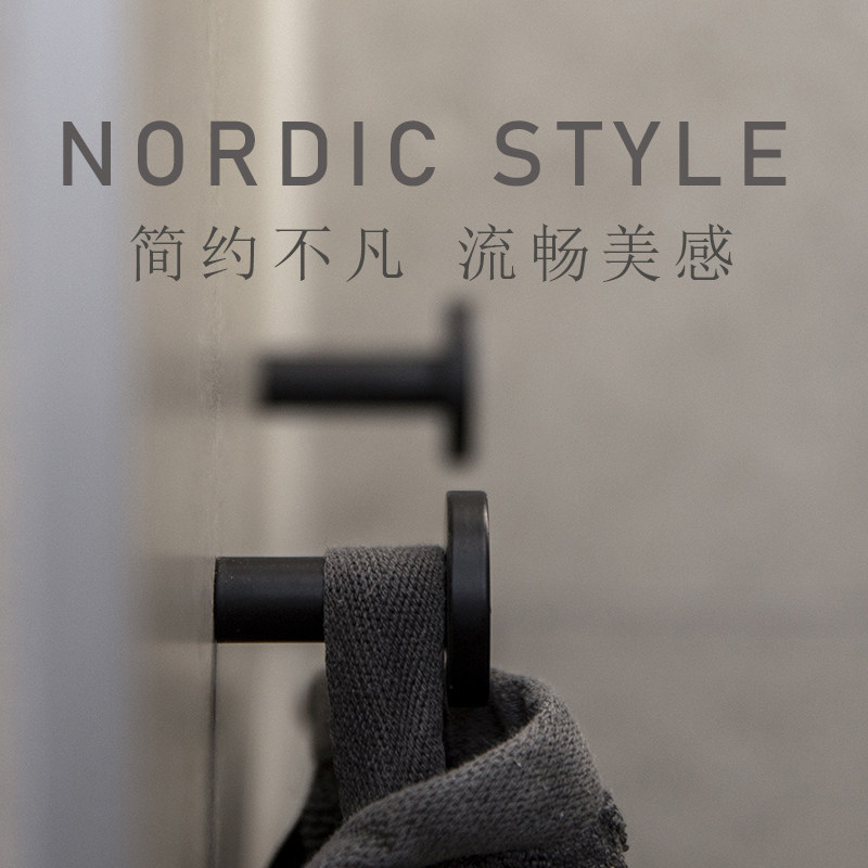 Brass Single Nordic Wall Decoration Black Single Neck Lightweight Hanger Wall Hanger Hanger Entryway Hook