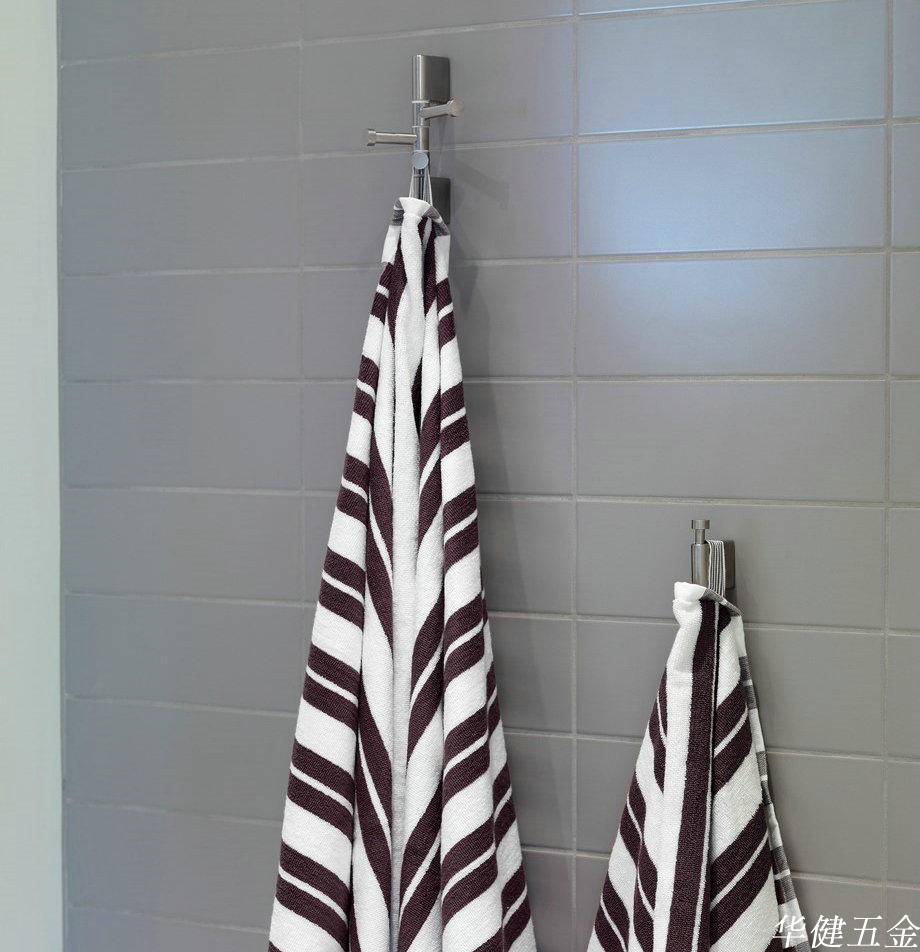 Nordic simple 304 stainless steel brushed bathroom powder room short rod multi-rod movable towel hanging towel rack