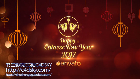 AE模板特色：2017年中国新年问候,亚洲,中国,鸡,龙,问候,节日,韩国新年,灯笼,普通话,新年,公鸡,樱花,春节,愿望,星座Videohive Chinese New Year Greetings 2017， asian, chinese, cock, dragon, greetings, holidays, korean new year, lantern, Mandarin, new year, rooster year, sakura, Spring Festival, wishes, zodiac sign
