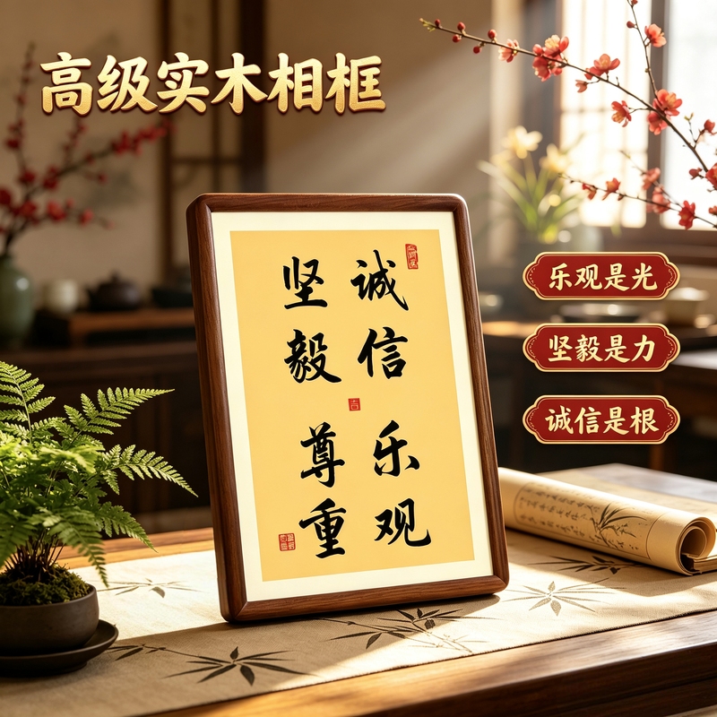 Honesty, Optimism, Resilience, Respect, Calligraphy, Chinese-Style Inspirational Motto, Study Room, Living Room, Solid Wood Hanging Painting, Decorative Painting Honesty, Optimism, Resilience, Respect, Calligraphy, Chinese-Style Inspirational Motto, Study Room, Living Room, Solid Wood Hanging Painting, Decorative Painting