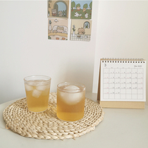 Vertical Textured Glass Cups Home Nordic Minimalist Cups Ins Wind Heat Resistant Glass Cup Tea Cups Transparent Creative Wine Glasses