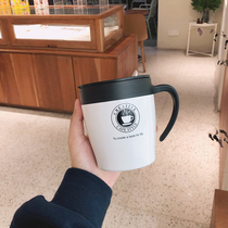  Lin shallow same style office water cup stainless steel drinking water household mug with lid spoon coffee cup female insulation cup