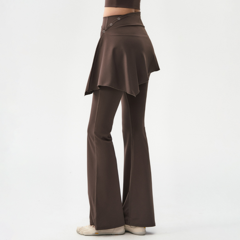 New Style Yoga Pants for Women, New Two-Piece Pilates Training Clothes, Fitness Pants, Flared Sports Skirt Pants