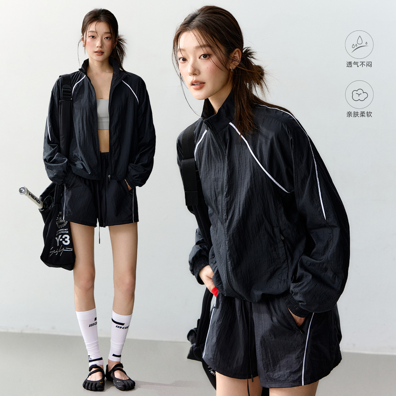 Thin Fitness Sports Jacket for Women, Summer Outdoor Running and Cycling Training Top, New Loose Casual Sun Protection Jacket