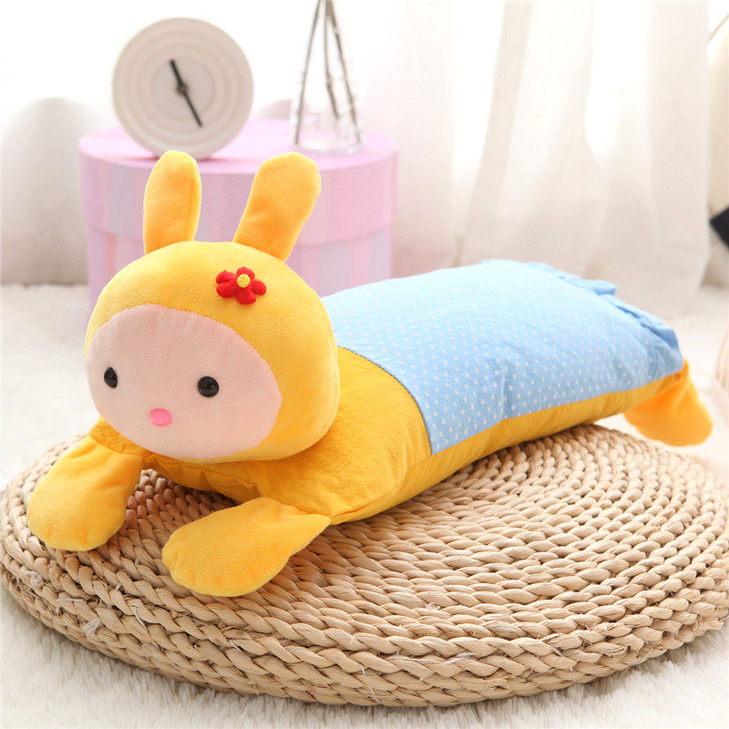 Child Pillow Buckwheat Pillow Core Pure Cotton Pillowcase Cartoon Rabbit Lengthened Kid 0-1-3-6 Year Old Baby Season Universal