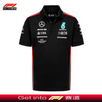 2023 new f1 racing suit short-sleeved Mercedes Benz POLO Lewis Hamilton same style t-shirt AMG