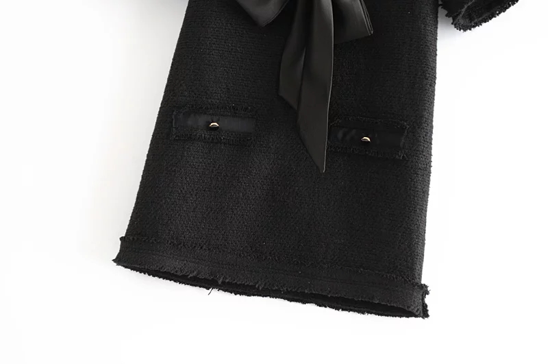 Châu âu và Hoa Kỳ 2018 mùa thu mới mỏng giảm béo hoang dã bow tie dệt dress 04437262800 váy đi biển