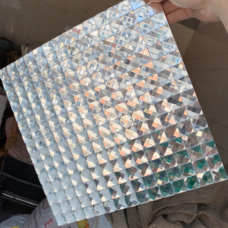 Eurostyle 13 face grinding edge crystal glass mosaic tile mirror TV background wall cashier with silver counter Hyun off wall sticker