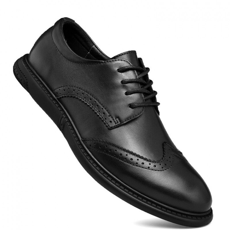 Summer brogue men's shoes Korean version of British fashion shoes casual business formal leather shoes men's pointed toe wedding shoes youth
