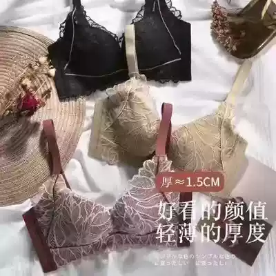 Summer light-colored underwear women gather thick non-steel rim bra thin top anti-sagging adjustable white bra