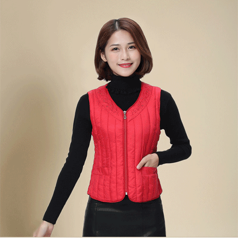 Bộ vest bó sát nữ mùa thu và mùa đông Những quý cô trung niên ngắn mặc vest cỡ lớn ấm áp với áo độn bông Slim thoi trang cong so