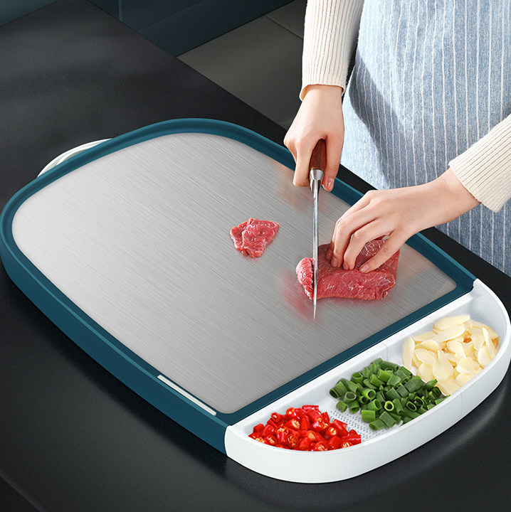 Stainless Steel Cut Vegetable plate Home mildew Antibacterial not cracking chopping block Kitchen Fruits Occupy plate Double sided multifunction case board