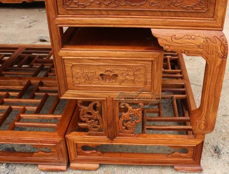 đồ nội thất bằng gỗ gụ, gỗ hồng mộc bàn tủ sách kết hợp của nội thất văn phòng gỗ đàn hương con nhím bàn sếp bàn văn phòng gỗ - Buồng tủ đầu giường hiện đại