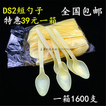 DS1 DS2 MS5 short ice spoon long ice cream yellow disposable spoon cold drink spoon double skin milk pudding spoon