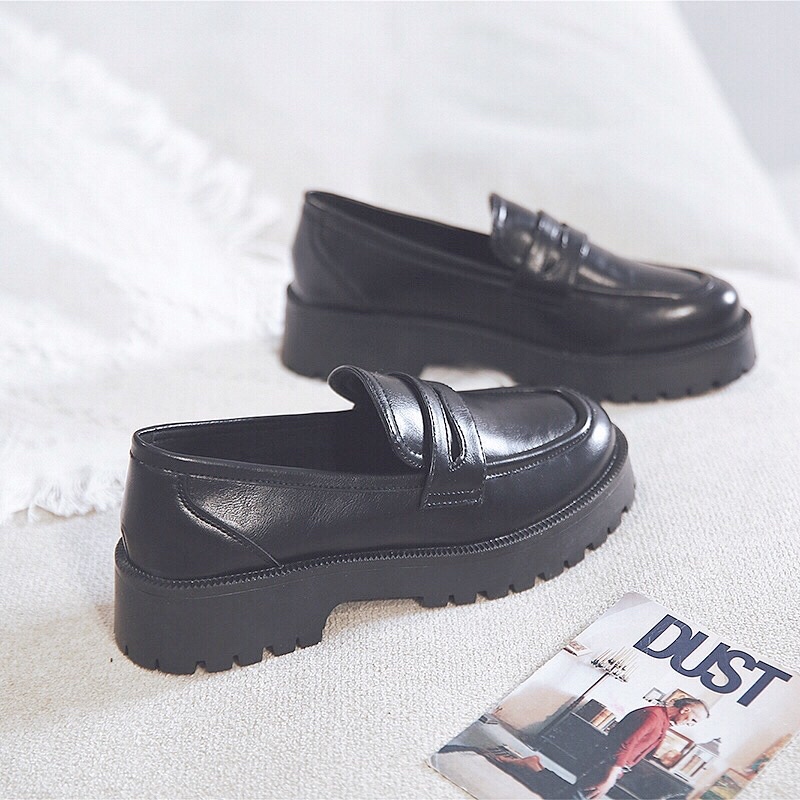 Thick-Soled Loafers for Women, Small Leather Shoes, Jk Uniform Shoes, 2026 Spring New Style, British Retro Student Trendy Soft Soles Thick-Soled Loafers for Women, Small Leather Shoes, Jk Uniform Shoes, 2026 Spring New Style, British Retro Student Trendy Soft Soles