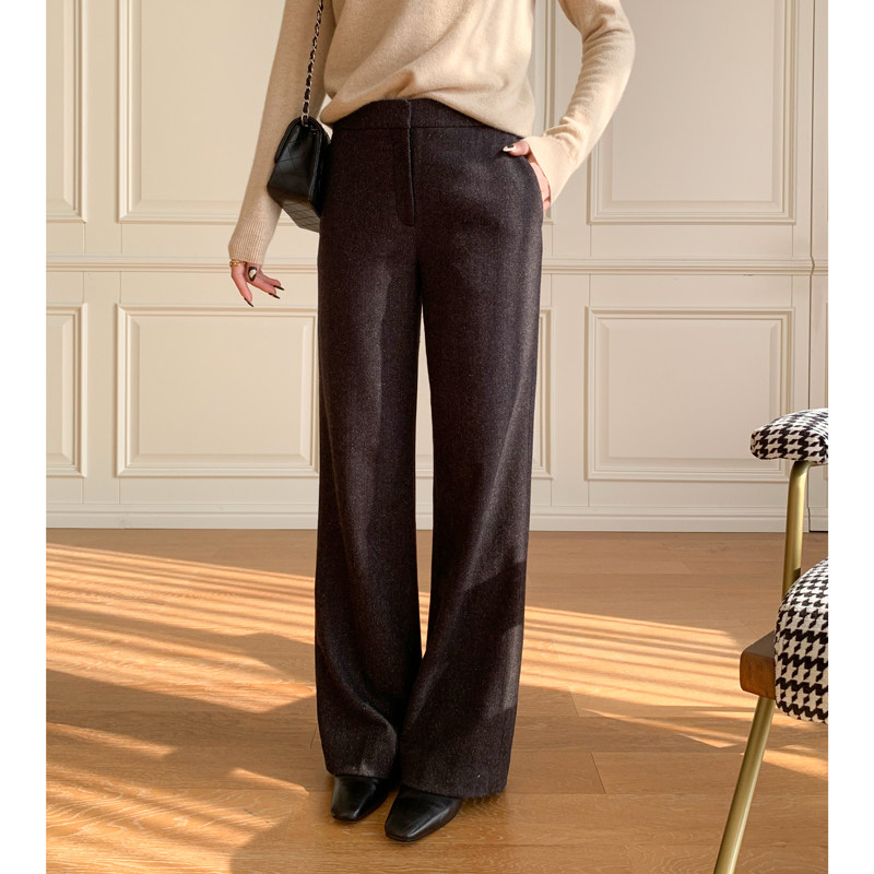 Mars Gamin - custom fabric wears silk wool - lit broad legs and wool straight pants in autumn and winter
