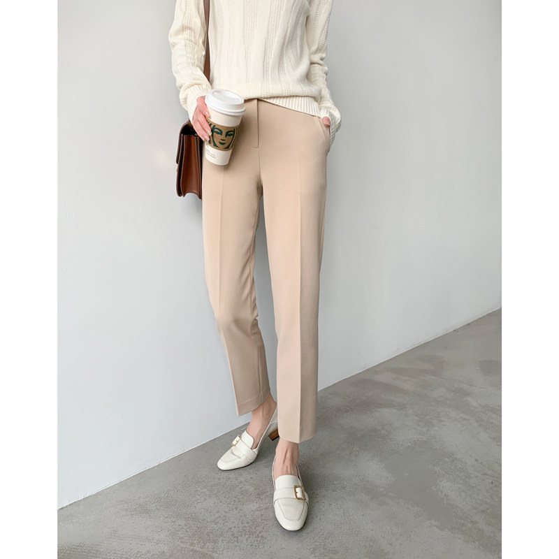 The pants TR-free ironing-resistant and high-waist, 90%-pants casual pants long trousers worn by Marshi Jiamin autumn winter wear