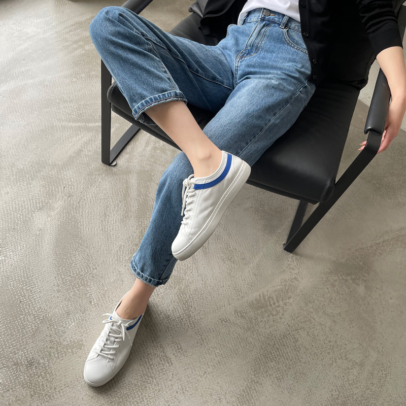 Full genuine leather small white shoes women's shoes flat bottom shoe flat shoes oversoft in Marshi's Jiamin Spring Summer New Pink