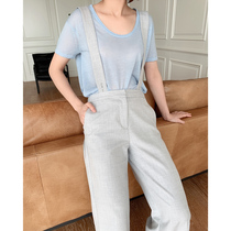 Mars Jiamin Japan Imported Fabric Straight Belt Pants Wide Leg Pants