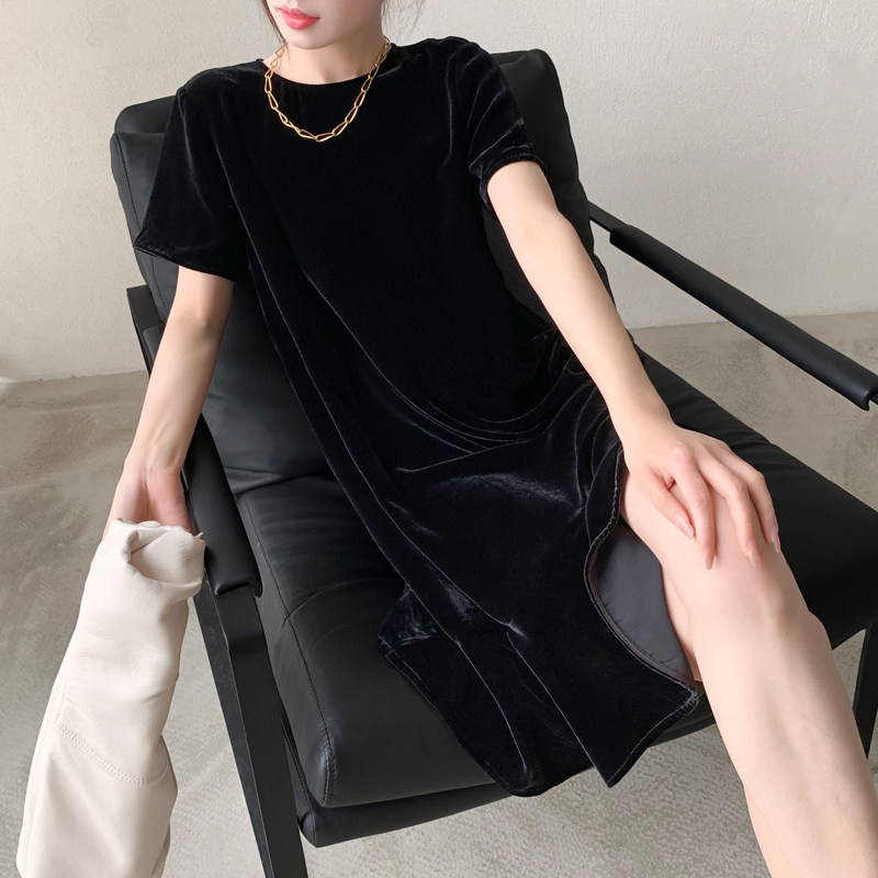 Mars Garmin silk velvet dress doll skirt little black dress is particularly thin 602210