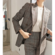 Mars Jiamin Full Wool Plaid Loose Suit Casual Suit European and American Fan