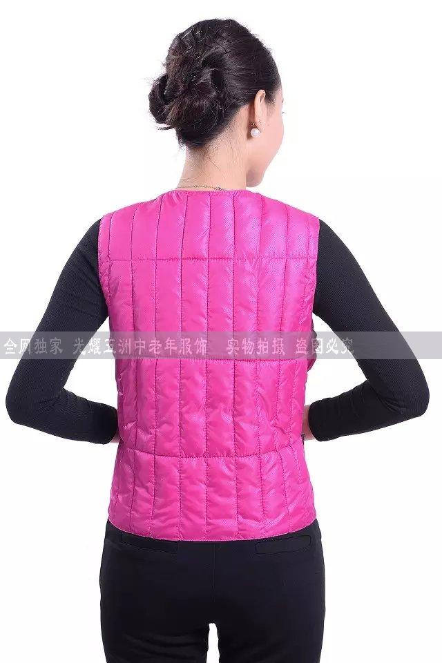 Của phụ nữ mùa thu và mùa đông xuống bông vest trung niên mẹ và bà bông vest áo khoác cũ ấm bông độn quần áo áo khoác nỉ nữ