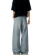 Verborgen American Retro Washed Blue Jeans Men's Trendy Brand Basic Cleanfit Wide Leg Pants
