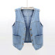 Spring and summer all-match denim vest women's short loose Korean version of the BF sleeveless jacket vest vest shoulder student tide