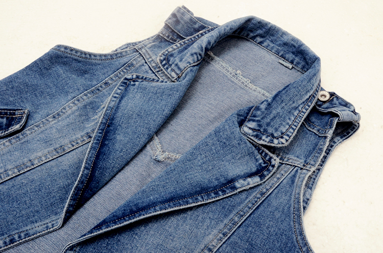 Mùa xuân và Mùa Thu Hàn Quốc phiên bản của phù hợp với cổ áo không tay denim vest nữ mùa hè vest vest vest áo khoác ngoài áo khoác kích thước lớn các kiểu áo sơ mi họa nữ đẹp