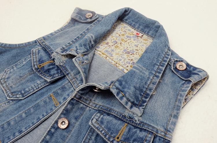Mùa xuân và Mùa Thu Hàn Quốc phiên bản của lỗ mỏng đoạn ngắn không tay denim vest nữ mùa hè vest vest vest vai áo khoác áo khoác shop áo khoác nữ hàn quốc