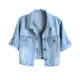 Korean version of the all-match elastic short-sleeved denim jacket women's short summer thin section small shawl top vest shoulder cardigan